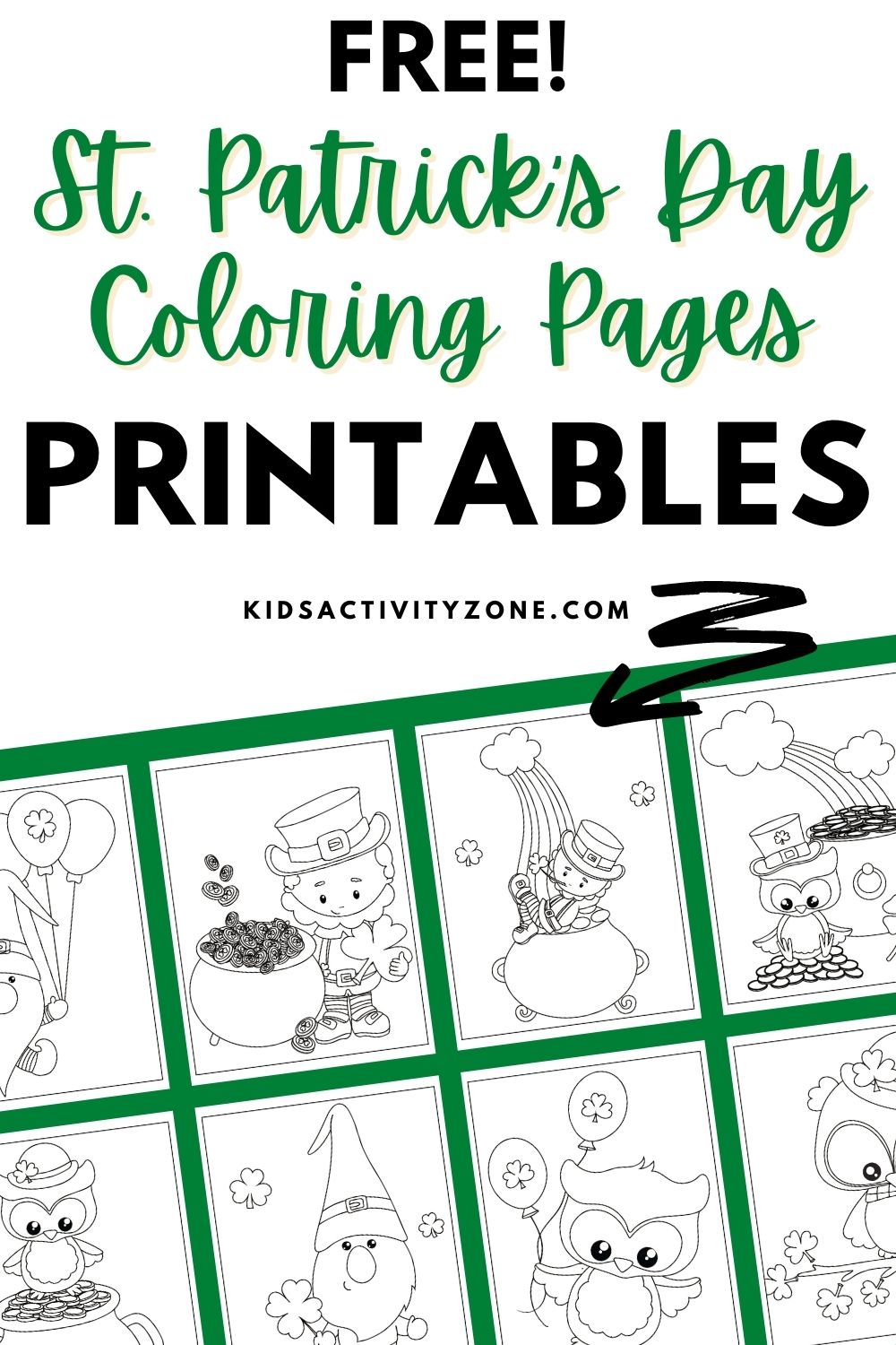 Fun, festive and cute St. Patrick's Day Coloring Pages! These free downloadable coloring pages are perfect for an afternoon at home, a party at school or any other time.