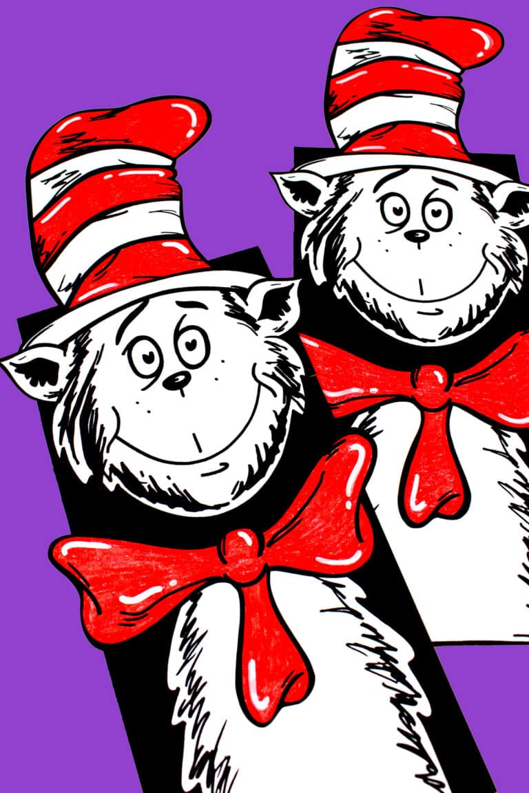 Cat in the Hat Paper Bag Puppet