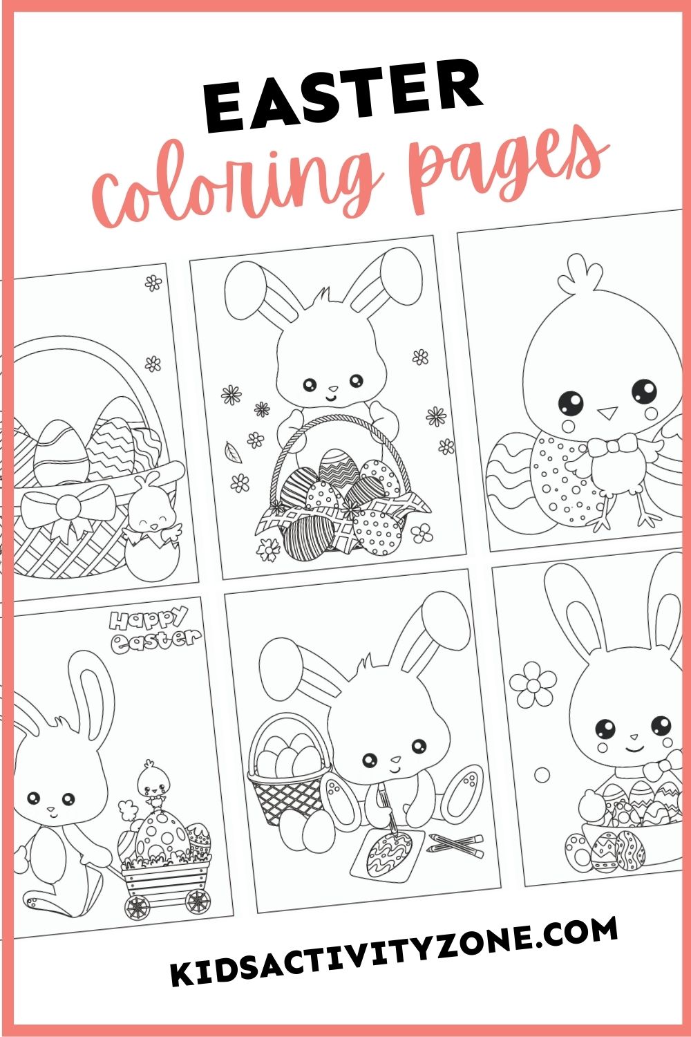 Free, inexpensive coloring pages are a great activity for keepings kids busy during Easter! This set of 10 different Easter Coloring Pages are simple, cute and fun to color. The perfect addition to parties and holiday meals. 