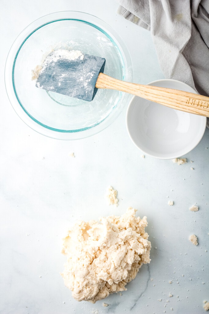 Salt Dough starting to come together in a ball