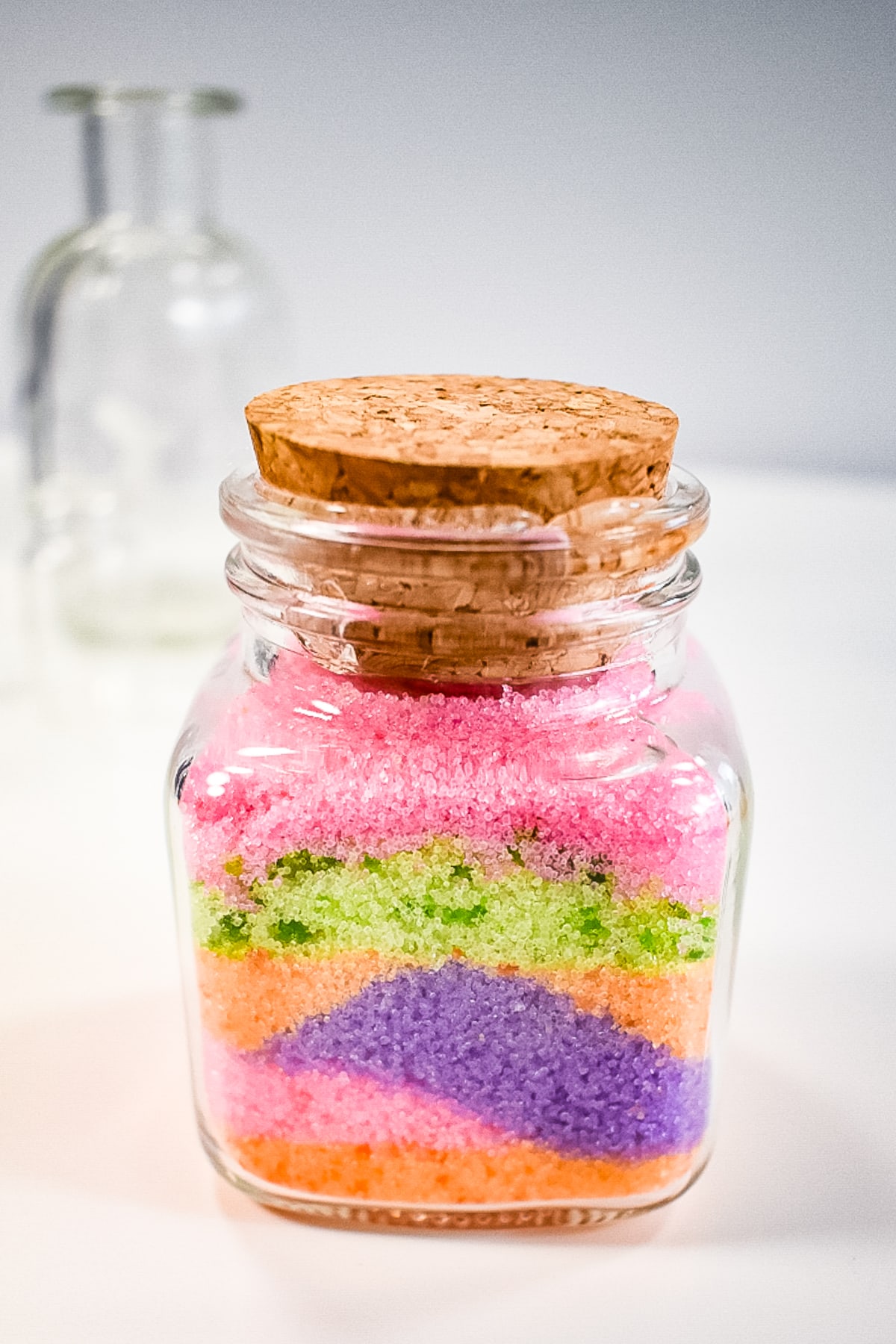 Colored Salt in layers in a jar