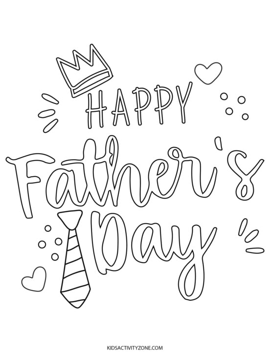 Father's Day Coloring Pages - Kids Activity Zone