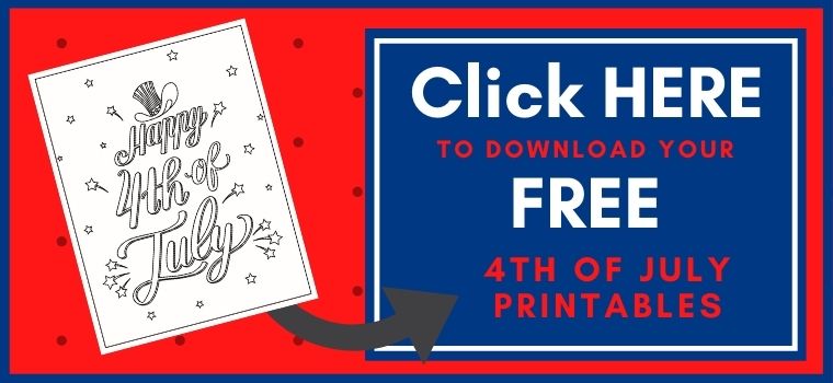 4th of July Printable Button