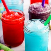 Slushies in mason jars with straws