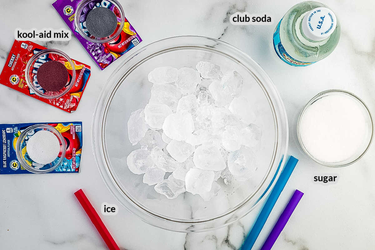 Homemade Slushies Ingredients overhead image