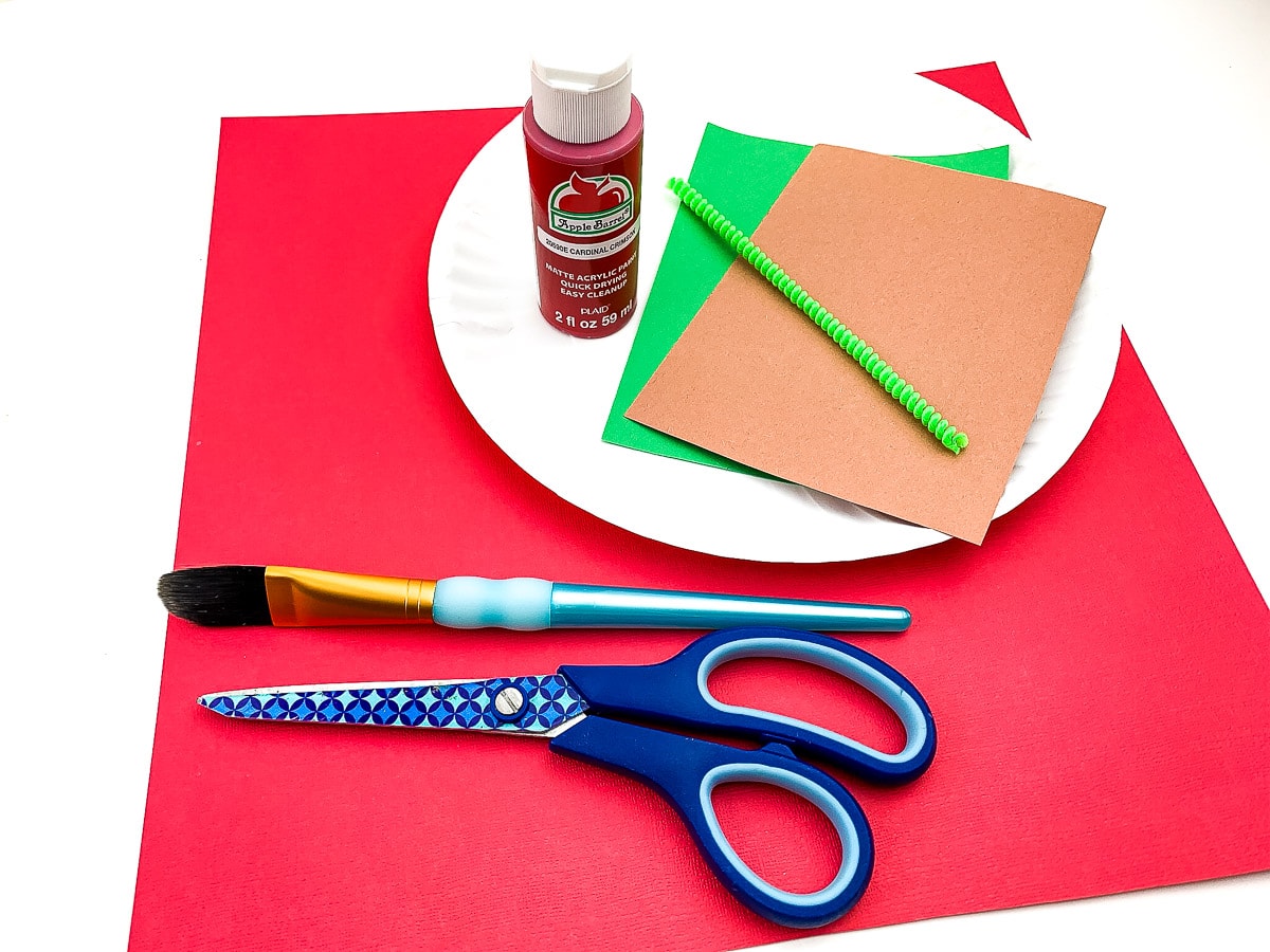 Apple Paper Plate craft supplies