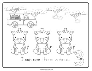 Safari Count and Trace Worksheets (Print & Go!) - Kids Activity Zone