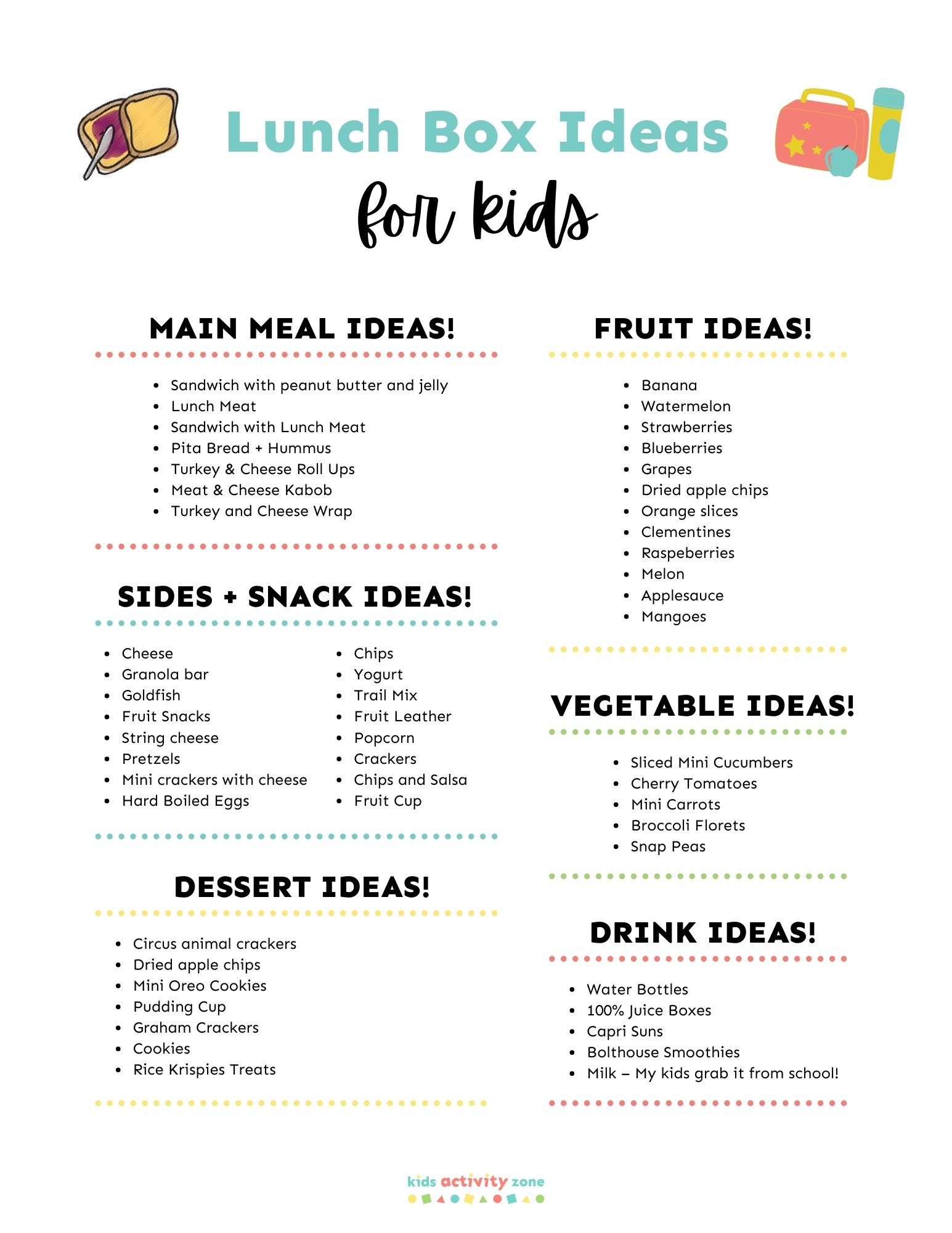 Lunch Box Ideas for Kids - Kids Activity Zone