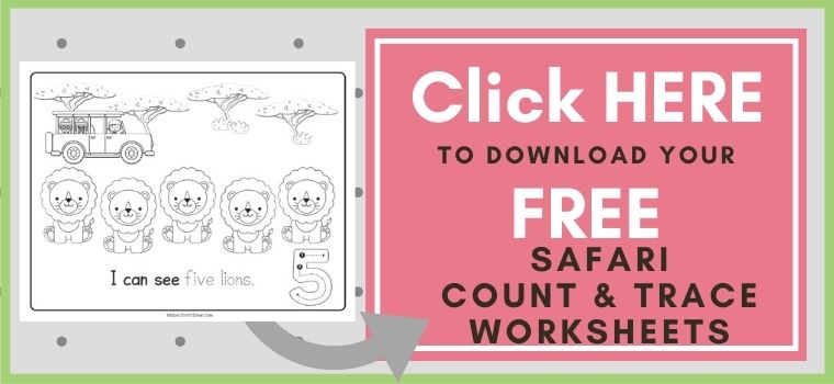 safari count and trace worksheets Printable Button