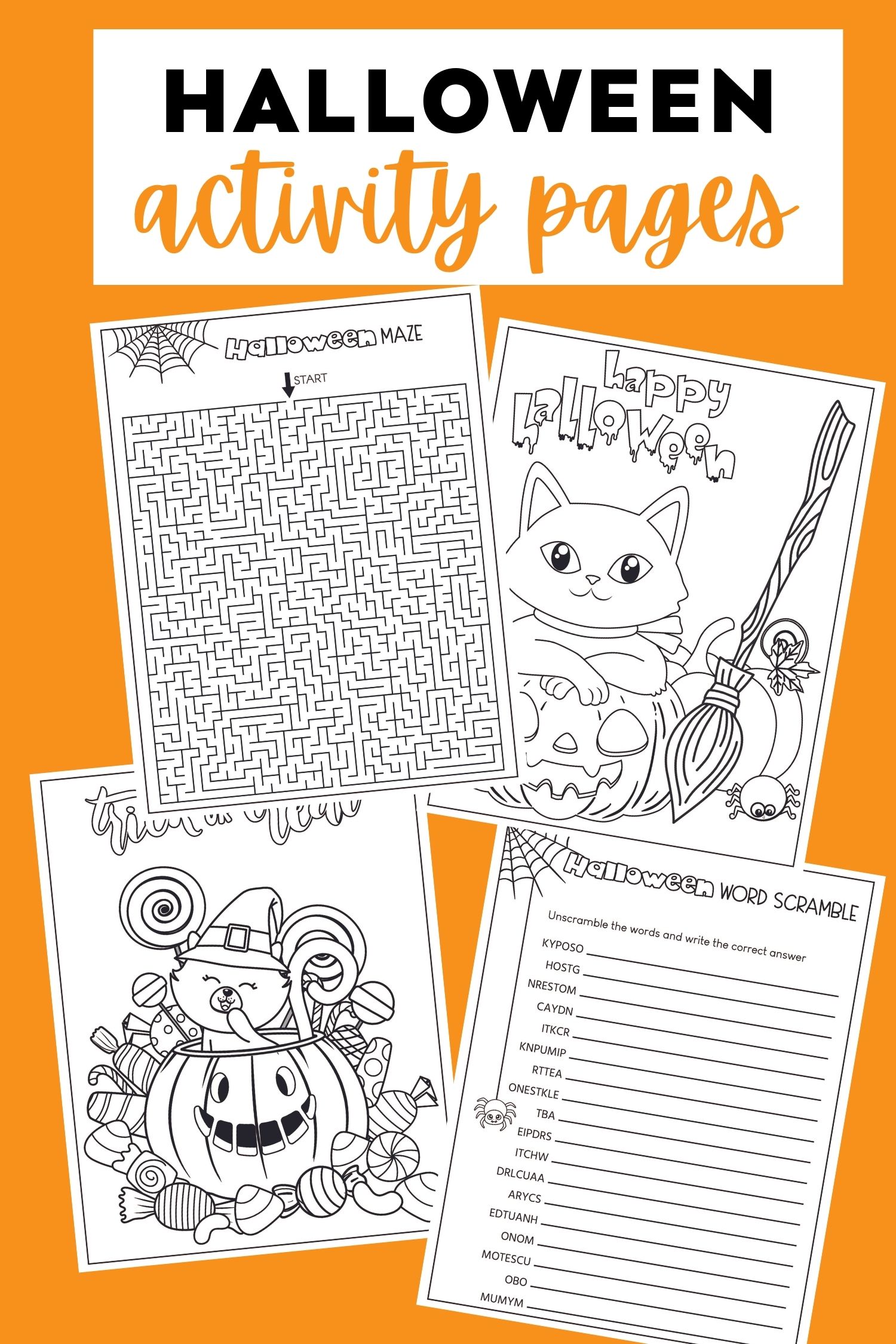 Halloween Activity Book For Kids Ages 8 - 12: A Funny & Spooky Games &  Activities For Halloween Holiday - Coloring pages, Dot to dot, Mazes, Word  Sear (Paperback)