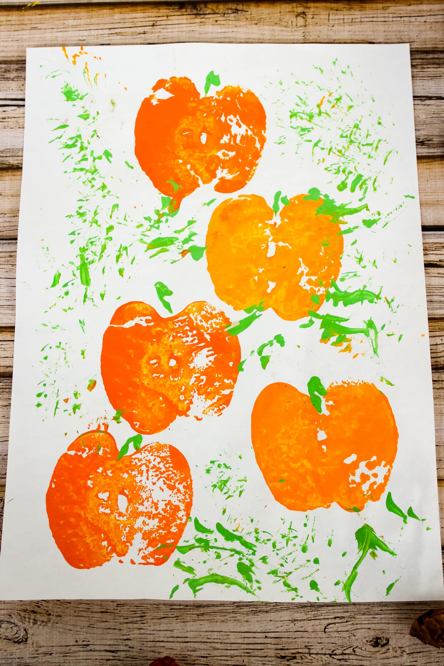 Pumpkin Patch Painting with Apples - Kids Activity Zone