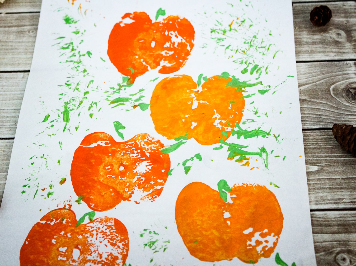 Pumpkin Patch Painting with Apples - Kids Activity Zone