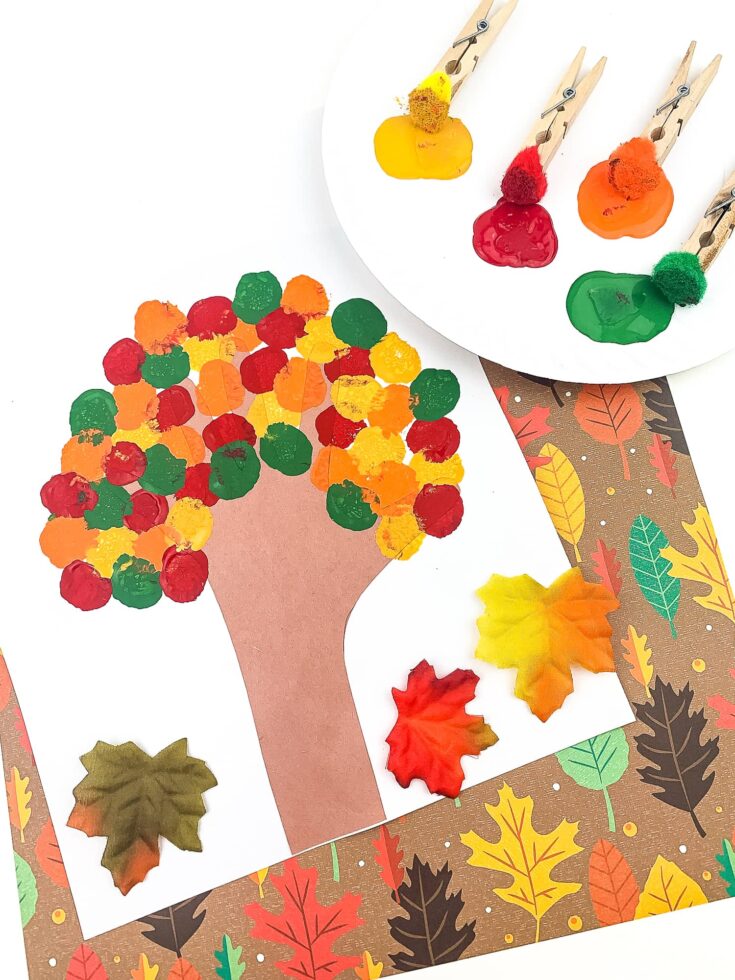 Tree Pom Pom Painting