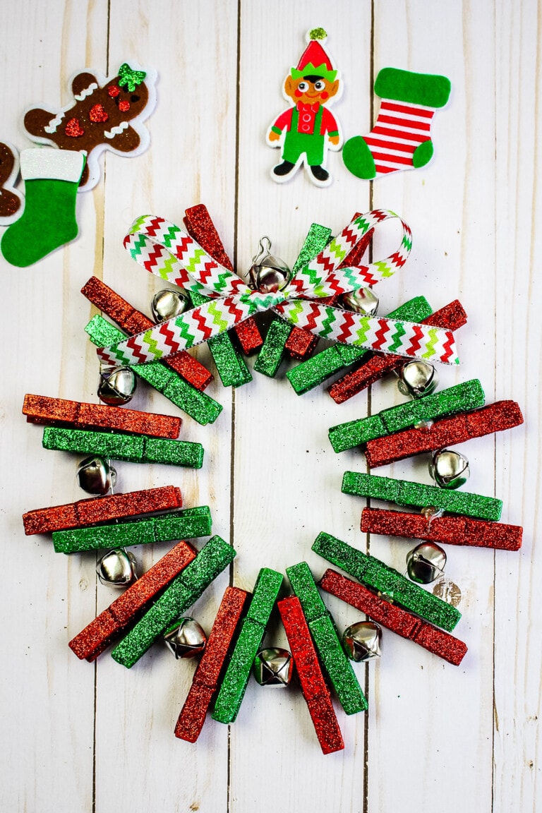 Overhead image of Advent Wreath craft