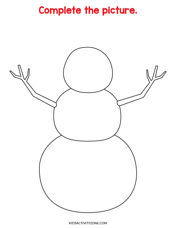 Snowman drawing prompt printable