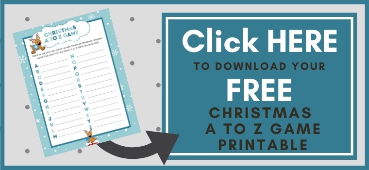 Christmas A to Z Game Printable Button