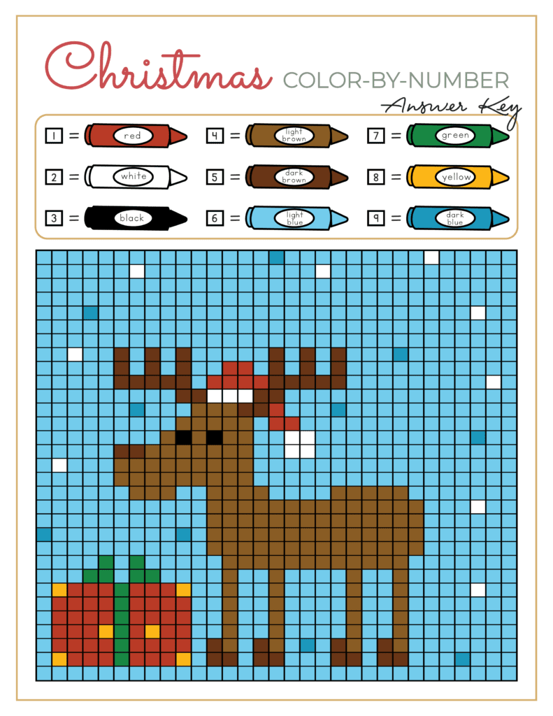 Christmas Color By Code Color By Number Kids Activity Zone