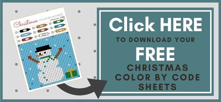 Christmas Color by Code Sheets Printable Button