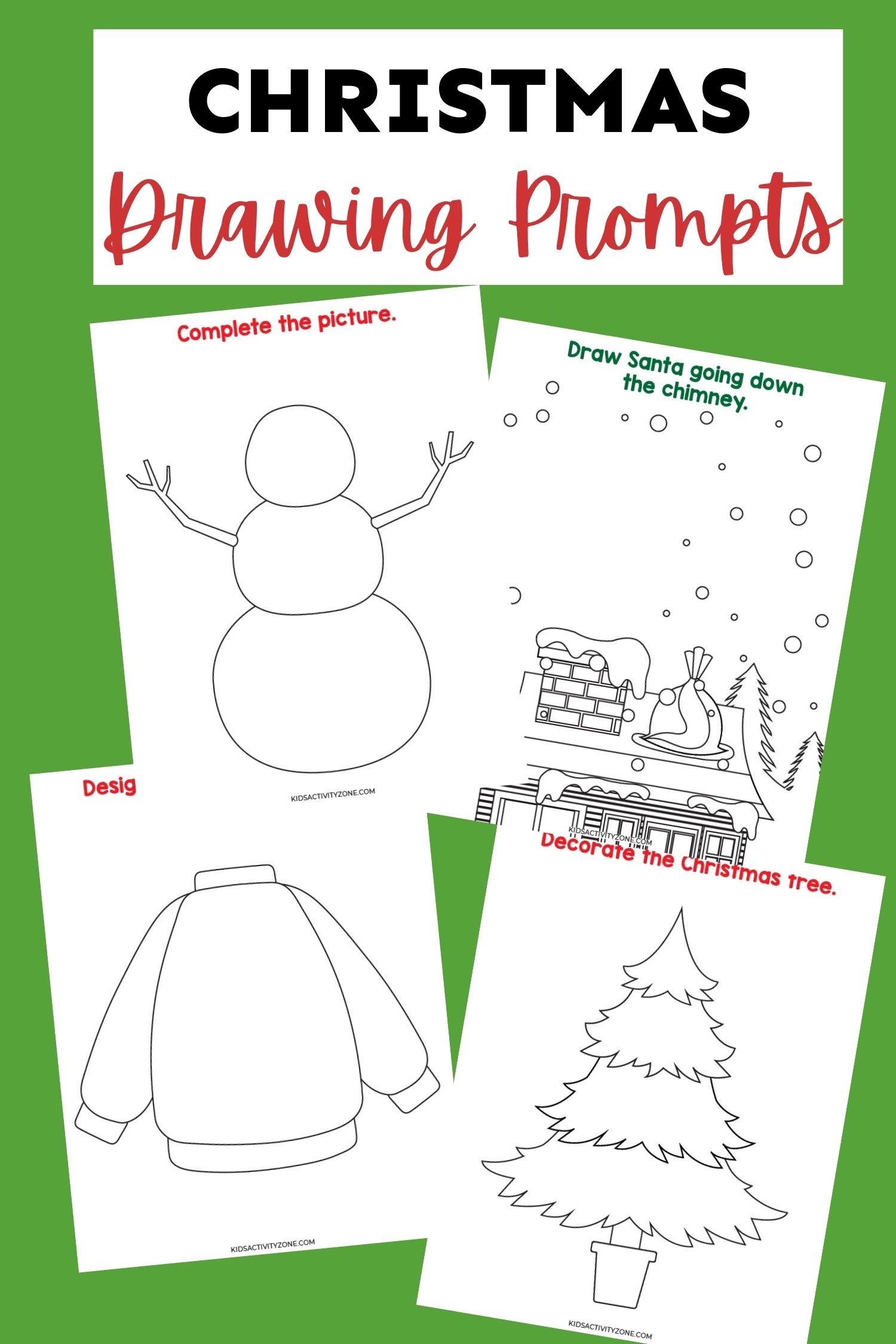 Christmas Drawing Prompts Featured Image