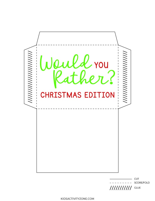 Christmas Would You Rather Cards Envelope