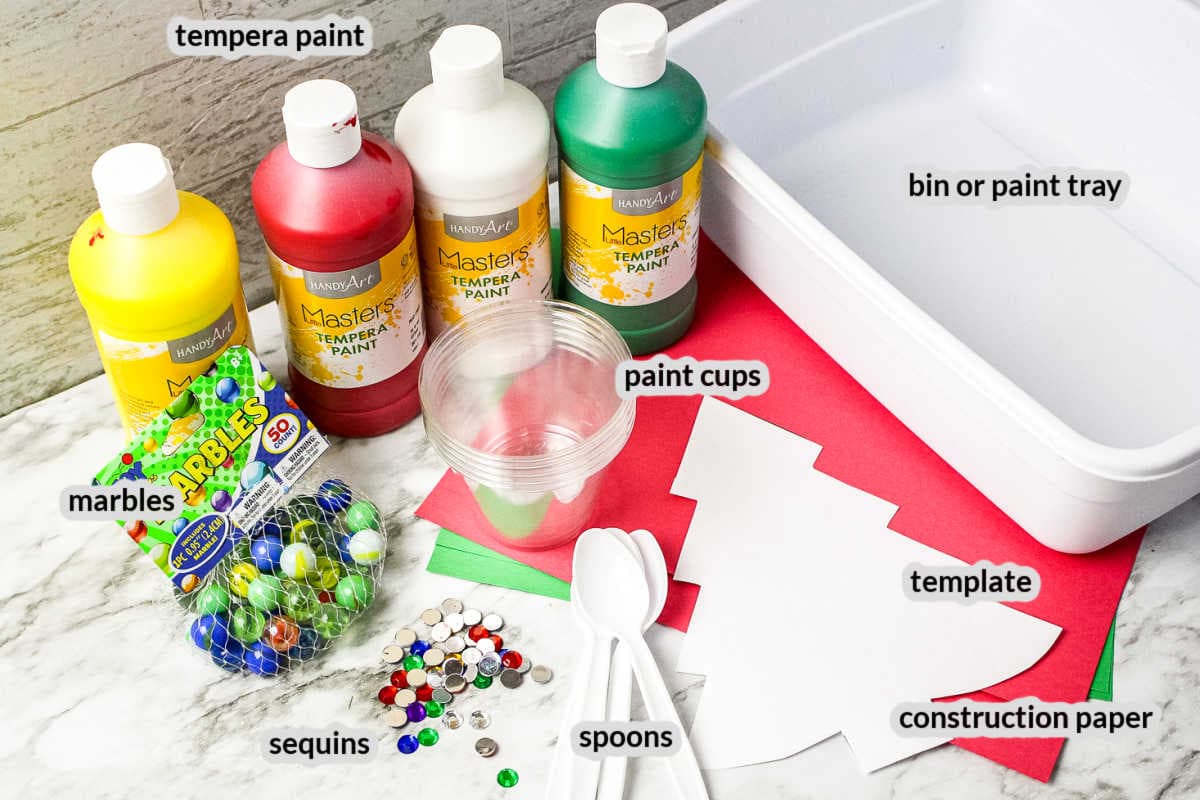Marble Christmas Tree Painting Craft