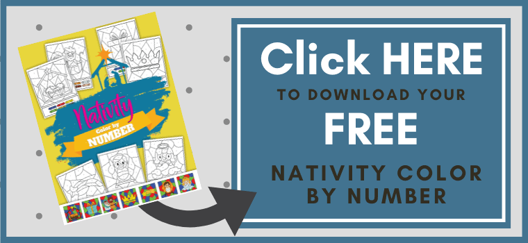 Nativity Color by Number Printable Button
