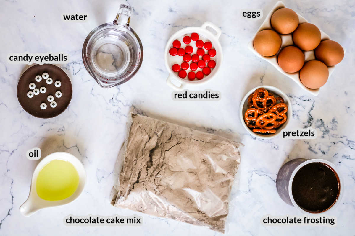 Overhead image of Reindeer Cupcakes Ingredients