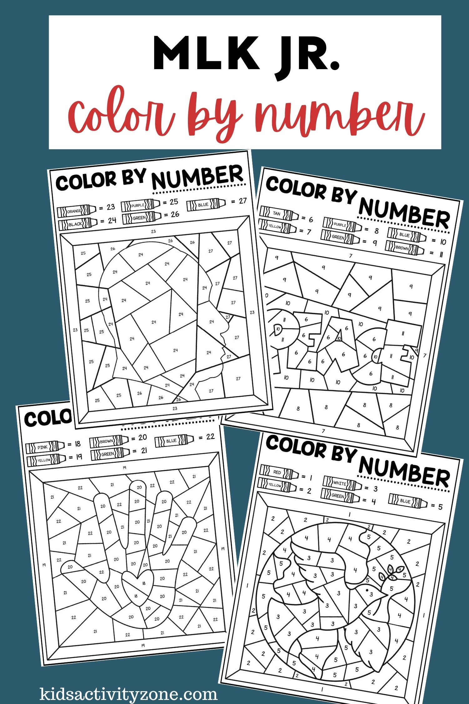 MLK Jr Color by number Sheets - Featured Image