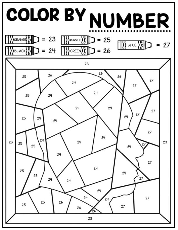 Martin luther king jr color by number pages kids activity zone