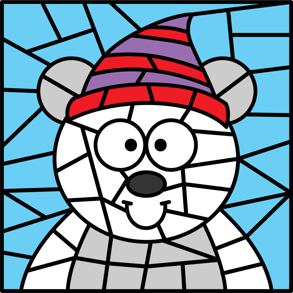 Free Polar Bear Color by Number Printable