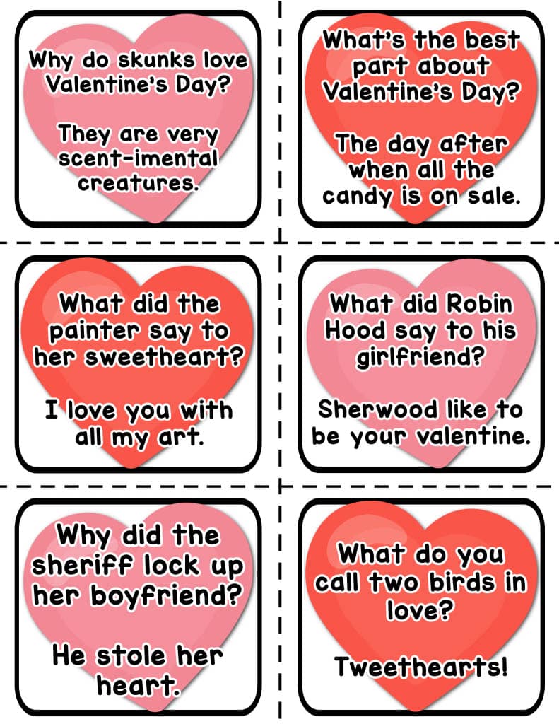 Printable Valentine's Day Lunchbox Jokes