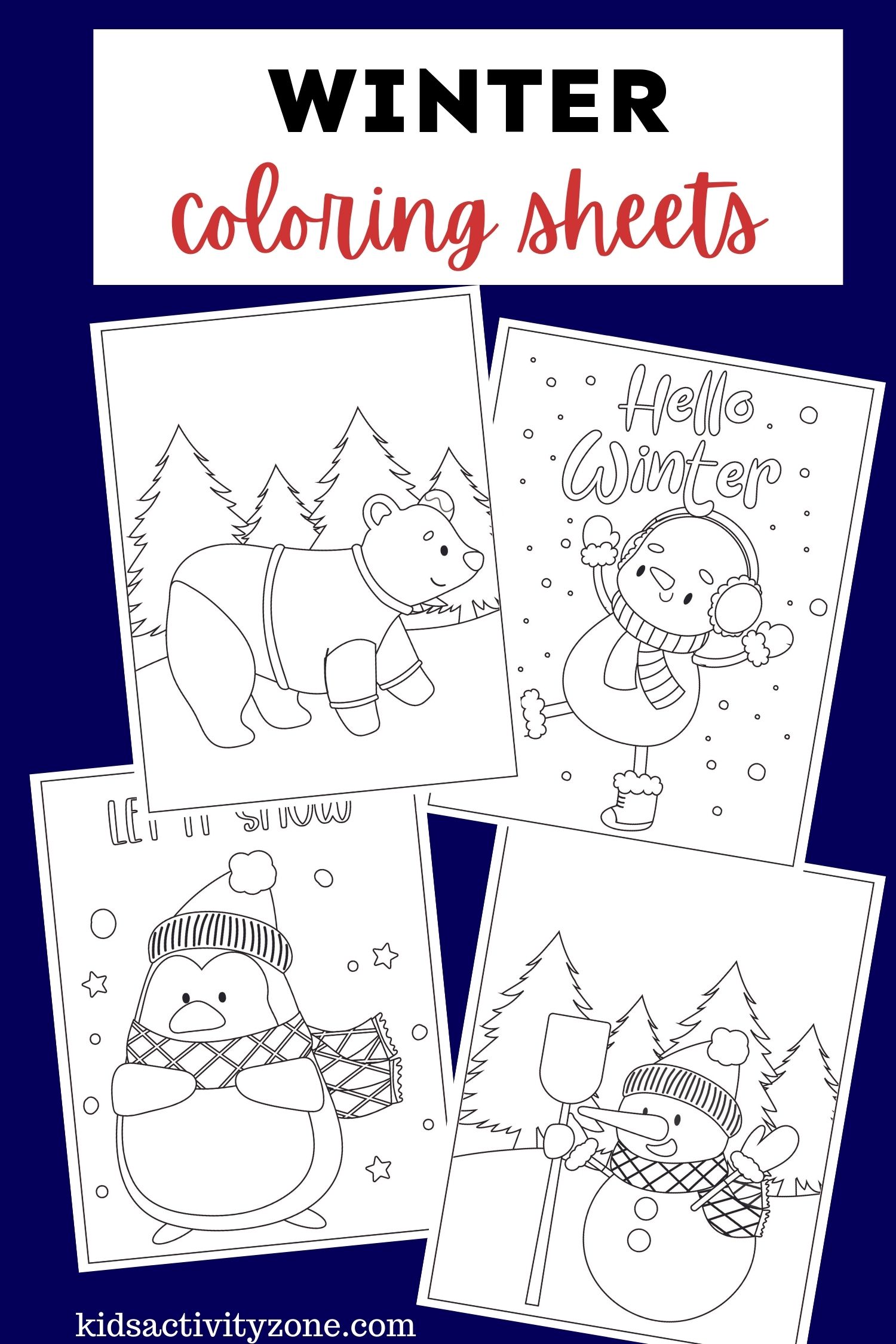 Winter Coloring Pages - Kids Activity Zone