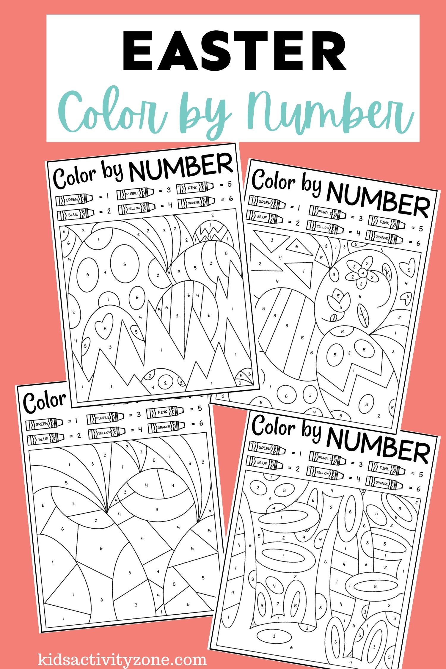 Easter Color By Number Coloring Sheets - Featured Image