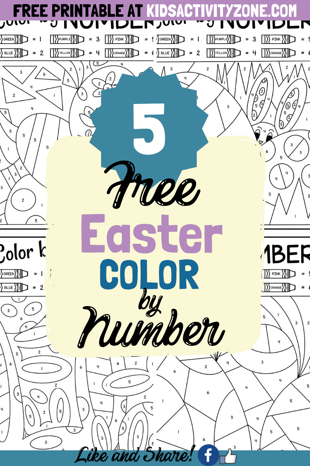 Free Easter Color by Number Pages are a fun, free Easter activity that kids love. Grab these free color by number pages and have fun coloring Easter pages!