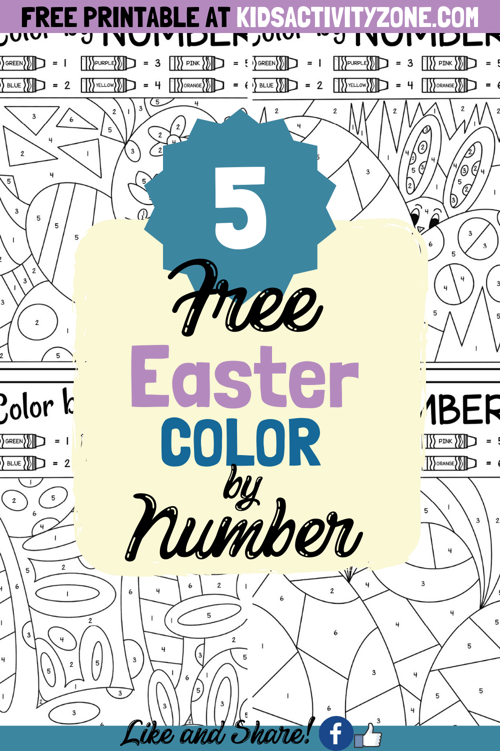 Easter Color by Number - Free Download! - Kids Activity Zone