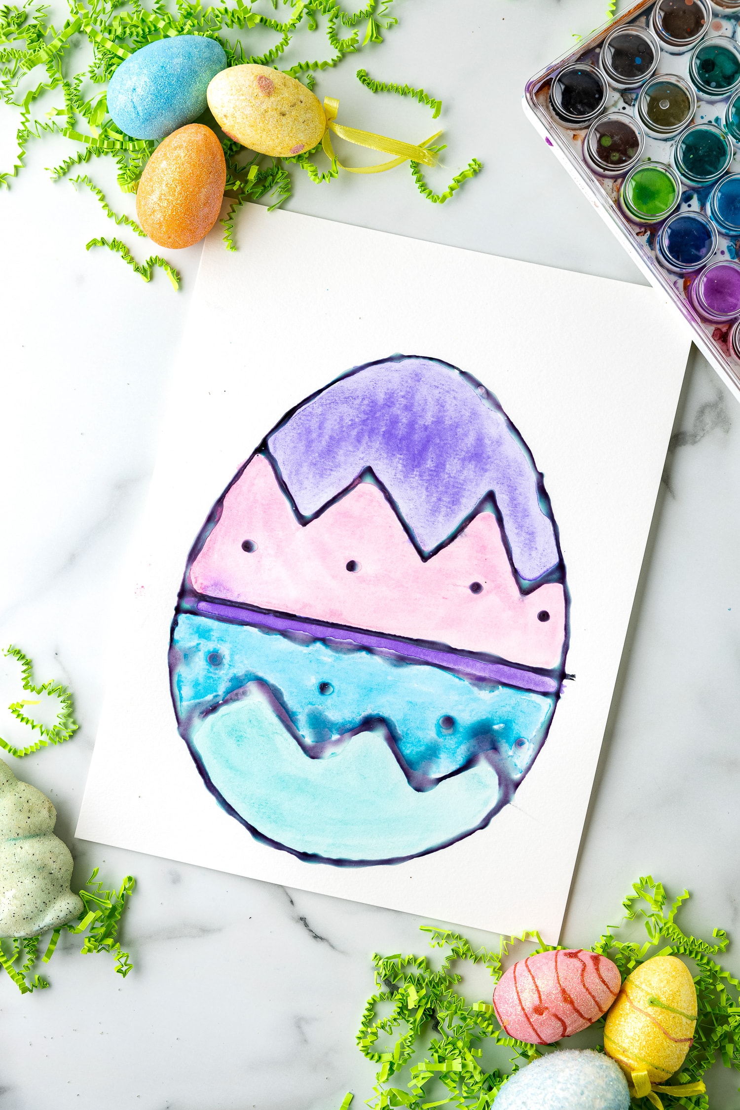 Painted Egg Watercolor picture