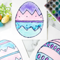 Easter Egg Watercolor Painting Square cropped image