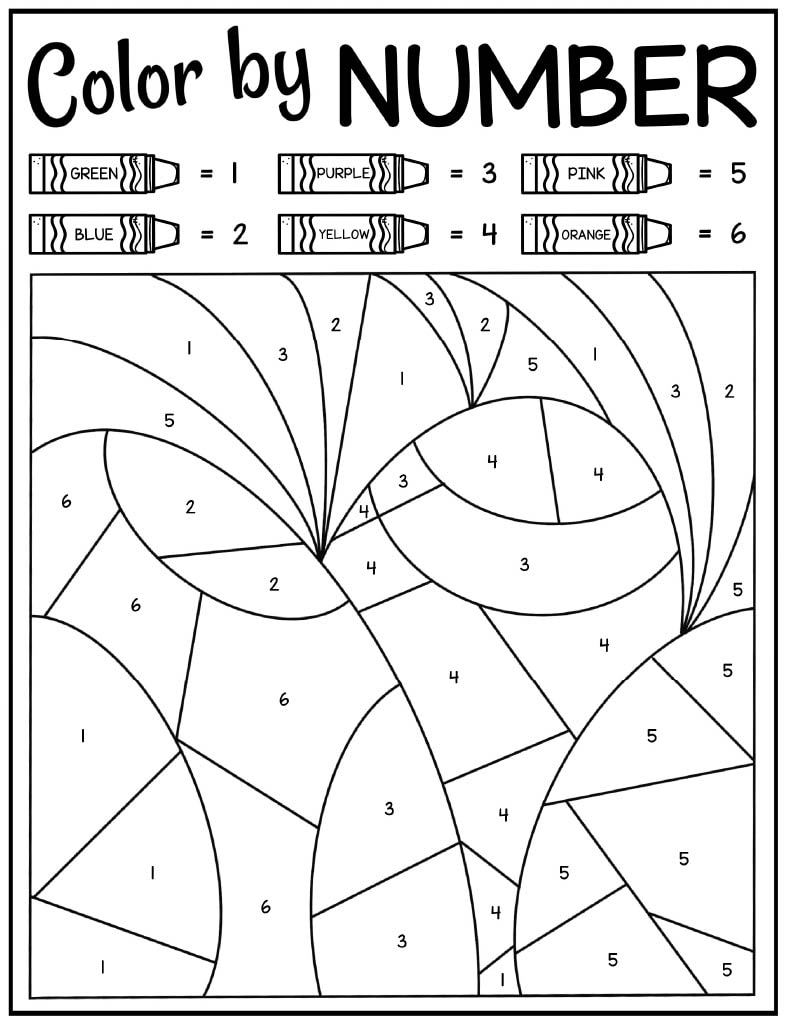 Easter Egg Color by Number Page