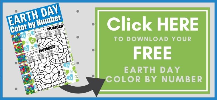 Earth Day Color By Number Printable Button