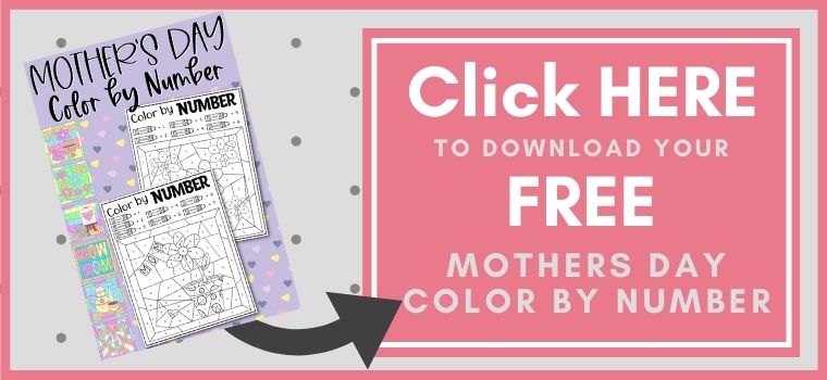 Mothers Day Color By Number Printable Button
