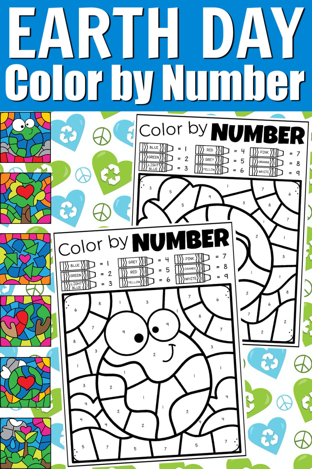 Looking for the perfect way to introduce kids to Earth Day? Grab these free Earth Day Color by Number sheets. They can color them in and learn about the basic concepts of protecting our Earth. 