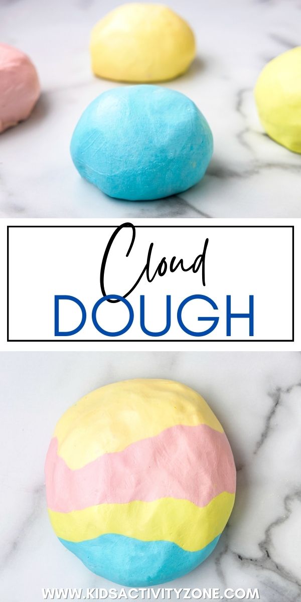 Learn how to make Cloud dough! It's light, fluffy and so easy to make with only 2 ingredients needed. Add food coloring if you'd like and turn it your favorite color.