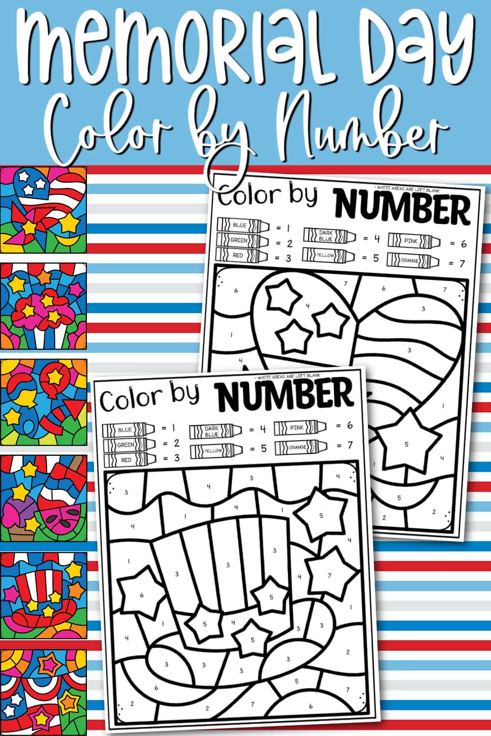 Memorial Day Color By Number - Kids Activity Zone