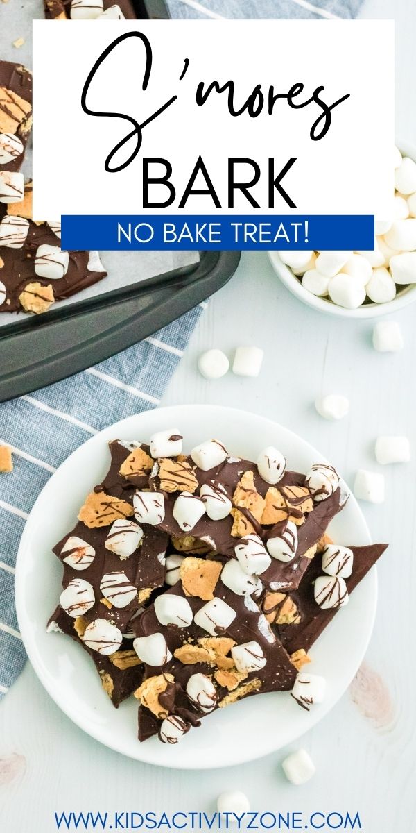 S'mores Bark is an easy no-bake dessert or snack perfect for when you are craving a s'more. It has all the important ingredients like chocolate, graham crackers and marshmallows. It's so easy to make even the kids can make this no-bake dessert.