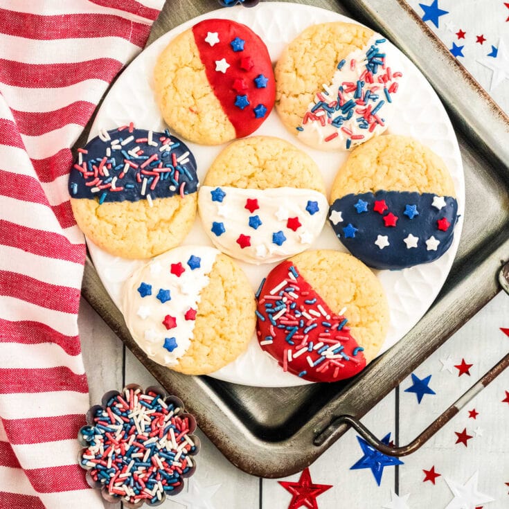 4th of July Cake Mix Cookies Square cropped image
