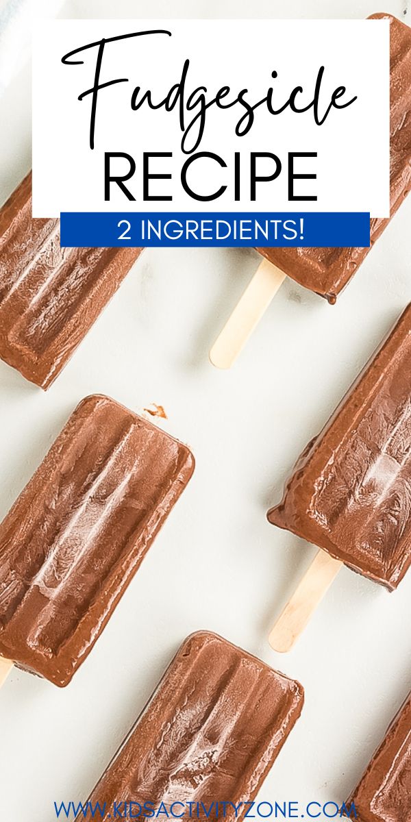 Easy homemade fudgesicle recipe with only two ingredients! This is the perfect sweet treat for kids this summer. Make this easy dessert recipe full of chocolate goodness!