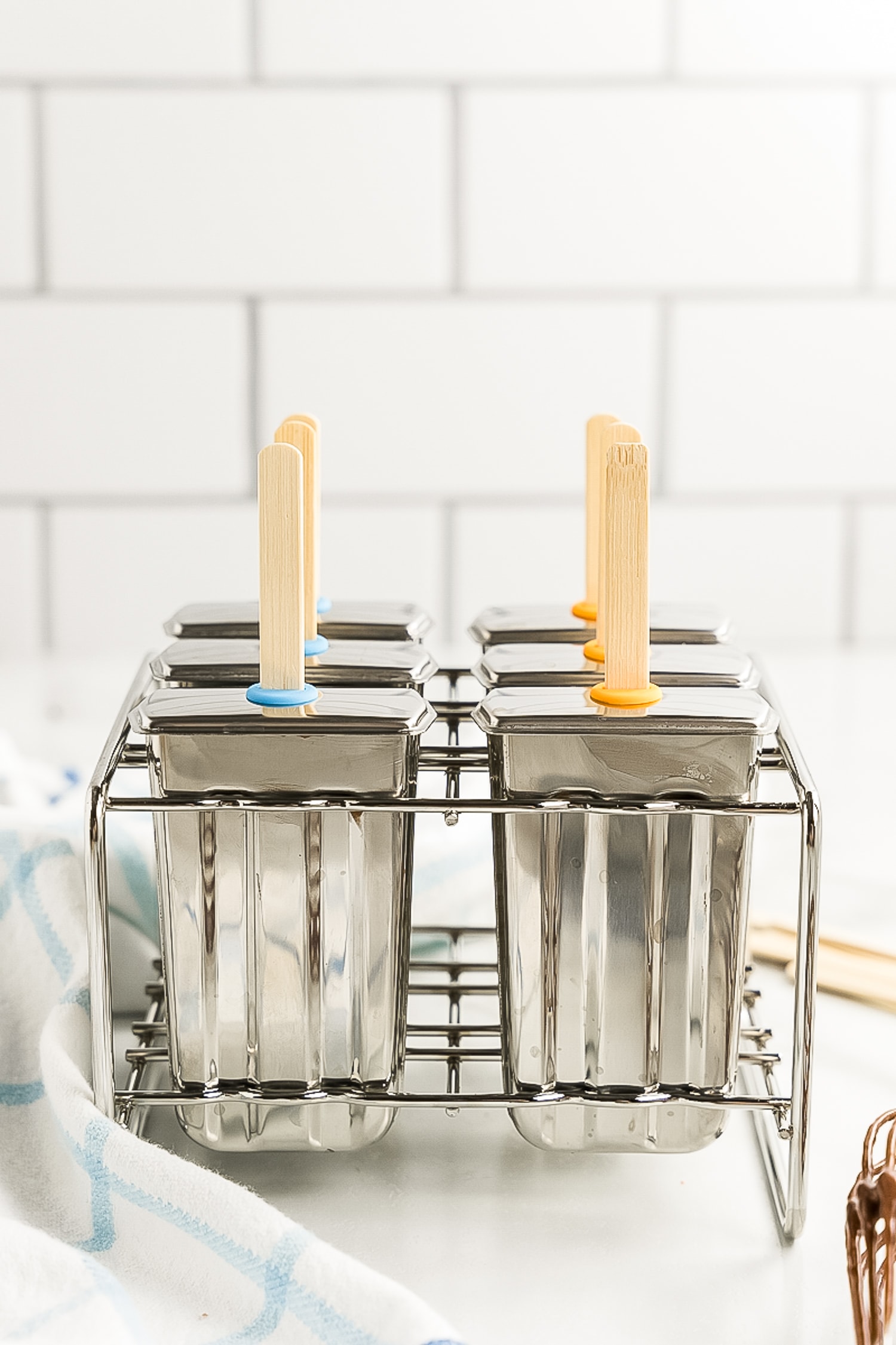 Popsicle sticks in popsicle mold