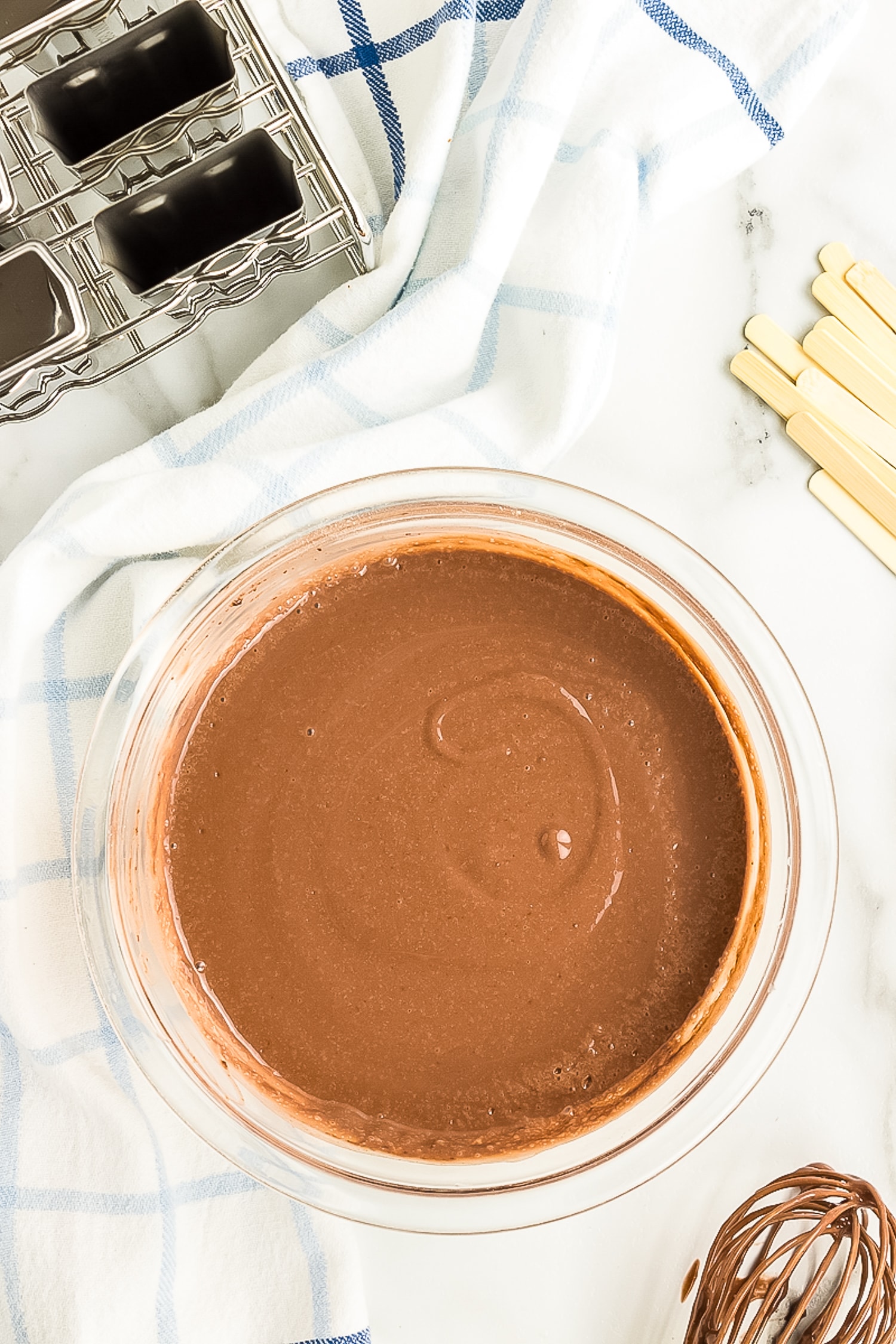 Bowl with pudding mix in it for fudgesicles
