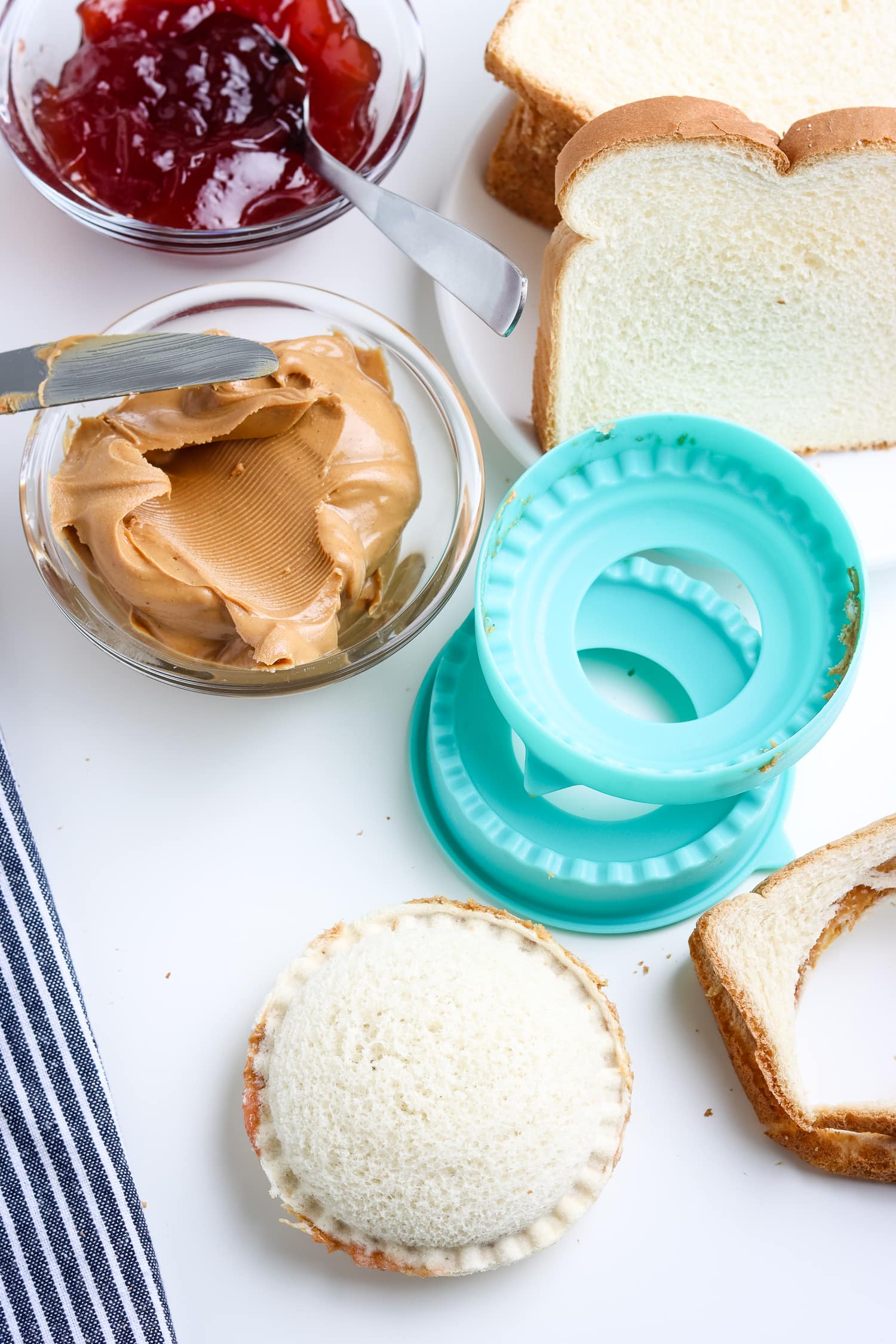 Peanut Butter Uncrustable sandwiches