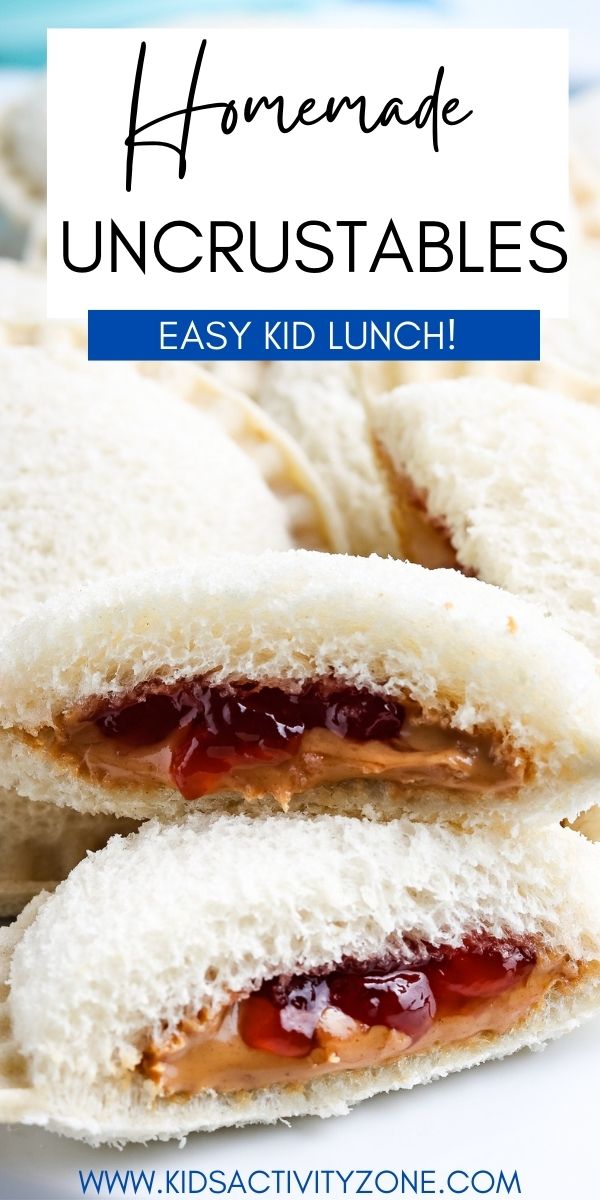 Homemade Uncrustables are a kid favorite lunch idea! With only three ingredients, peanut butter, jelly and bread it doesn't get easier. Make this DIY Uncrustables and stock your freezer for easy grab and go lunches and snacks for the kids.